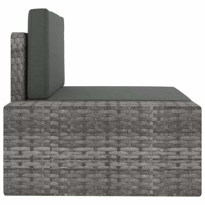 3 Piece Garden Lounge Set Poly Rattan Grey