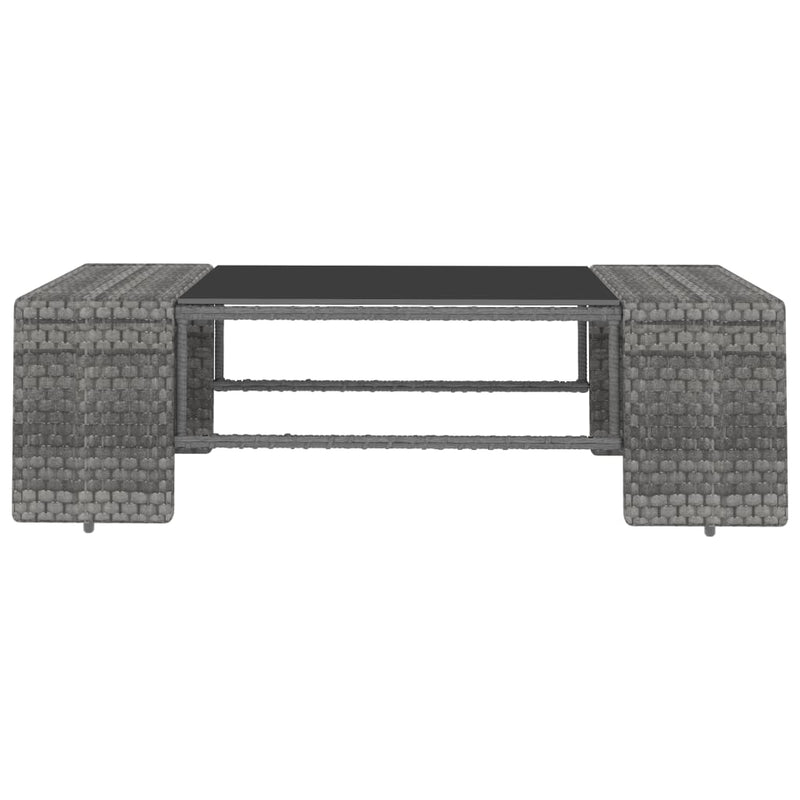 3 Piece Garden Lounge Set Poly Rattan Grey