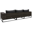 3 Piece Garden Sofa Set with Cushions Poly Rattan Grey