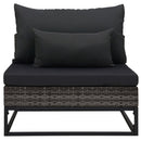 3 Piece Garden Sofa Set with Cushions Poly Rattan Grey