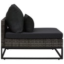 3 Piece Garden Sofa Set with Cushions Poly Rattan Grey