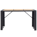 7 Piece Outdoor Bar Set with Cushions Poly Rattan Black