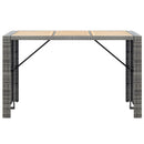 7 Piece Outdoor Bar Set with Cushions Poly Rattan Grey