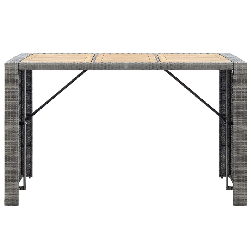 7 Piece Outdoor Bar Set with Cushions Poly Rattan Grey