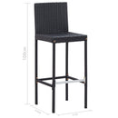 5 Piece Outdoor Bar Set Poly Rattan and Acacia Wood Black