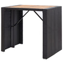 5 Piece Outdoor Bar Set Poly Rattan and Acacia Wood Black