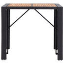 5 Piece Outdoor Bar Set Poly Rattan and Acacia Wood Black