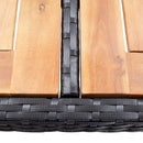 5 Piece Outdoor Bar Set Poly Rattan and Acacia Wood Black