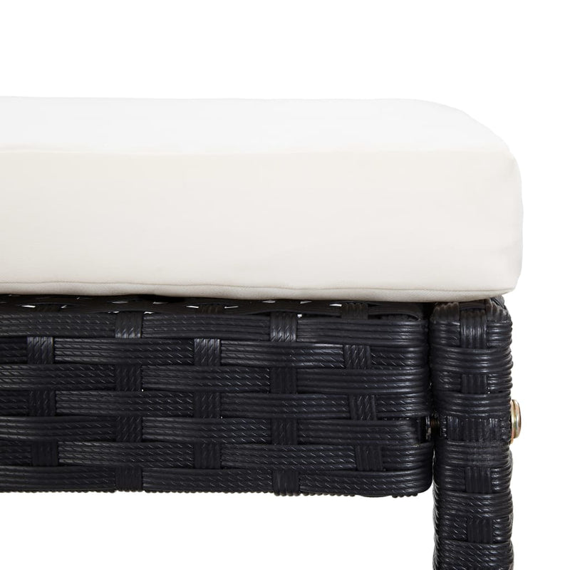 9 Piece Outdoor Bar Set Poly Rattan and Acacia Wood Black