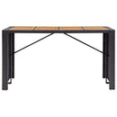 9 Piece Outdoor Bar Set Poly Rattan and Acacia Wood Black