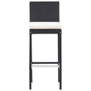 9 Piece Outdoor Bar Set Poly Rattan and Acacia Wood Black