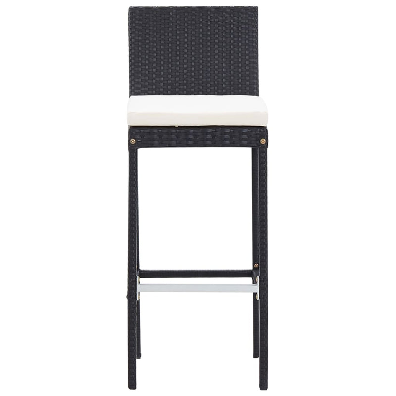 9 Piece Outdoor Bar Set Poly Rattan and Acacia Wood Black