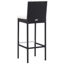 9 Piece Outdoor Bar Set Poly Rattan and Acacia Wood Black