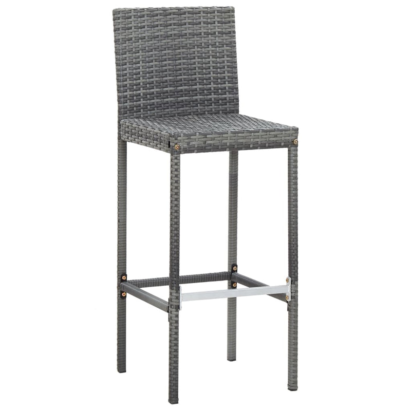 9 Piece Outdoor Bar Set Poly Rattan and Acacia Wood Grey