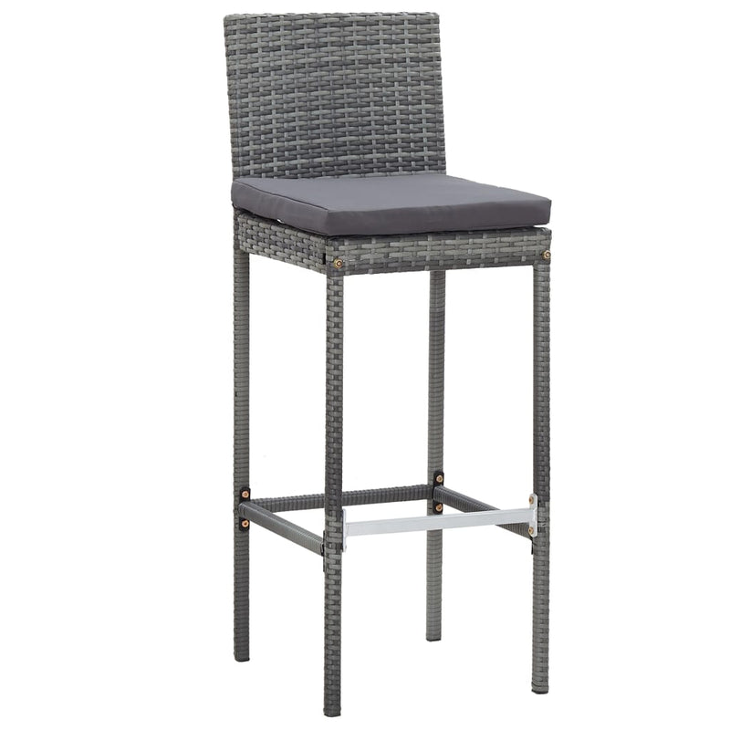 9 Piece Outdoor Bar Set Poly Rattan and Acacia Wood Grey