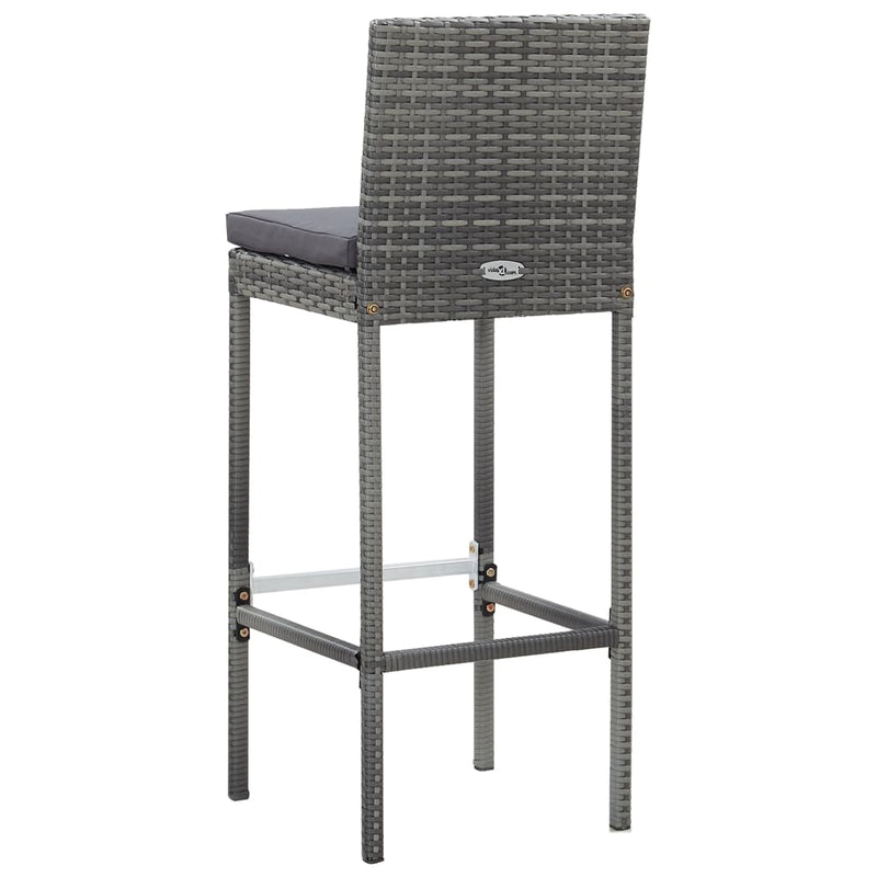 9 Piece Outdoor Bar Set Poly Rattan and Acacia Wood Grey