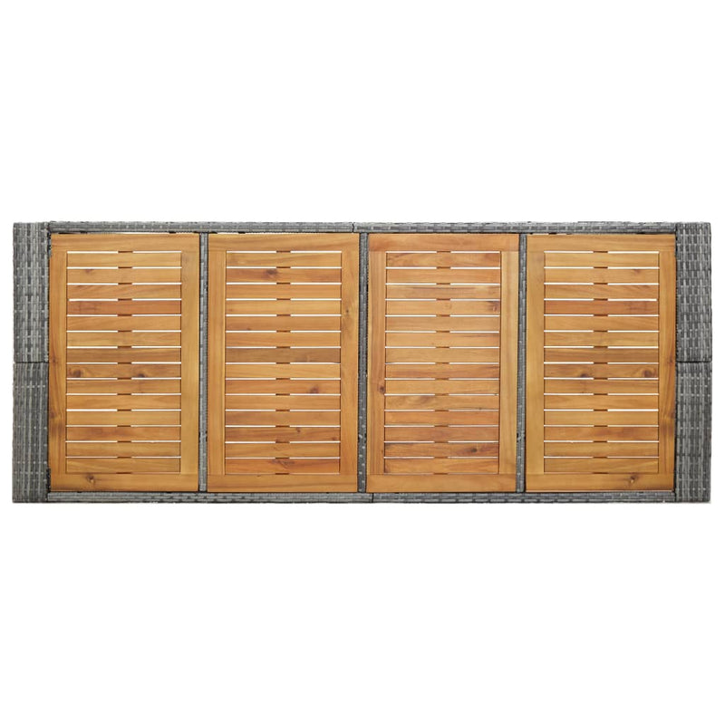 9 Piece Outdoor Bar Set Poly Rattan and Acacia Wood Grey