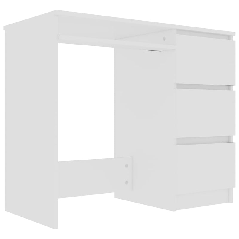 Desk White 90x45x76 cm Chipboard