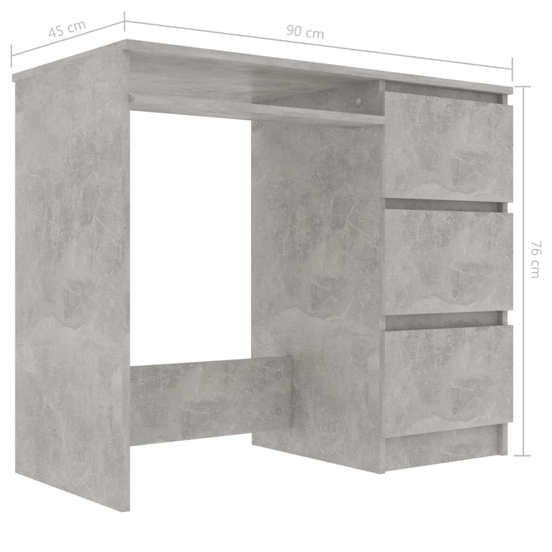 Desk Concrete Grey 90x45x76 cm Chipboard