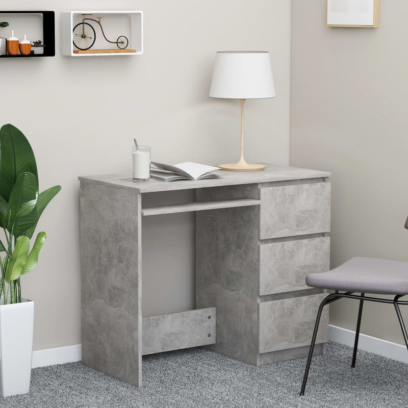 Desk Concrete Grey 90x45x76 cm Chipboard