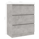 Sideboard Concrete Grey 60x35x76 cm Chipboard