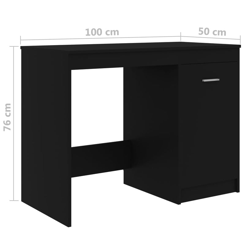 Desk Black 100x50x76 cm Chipboard