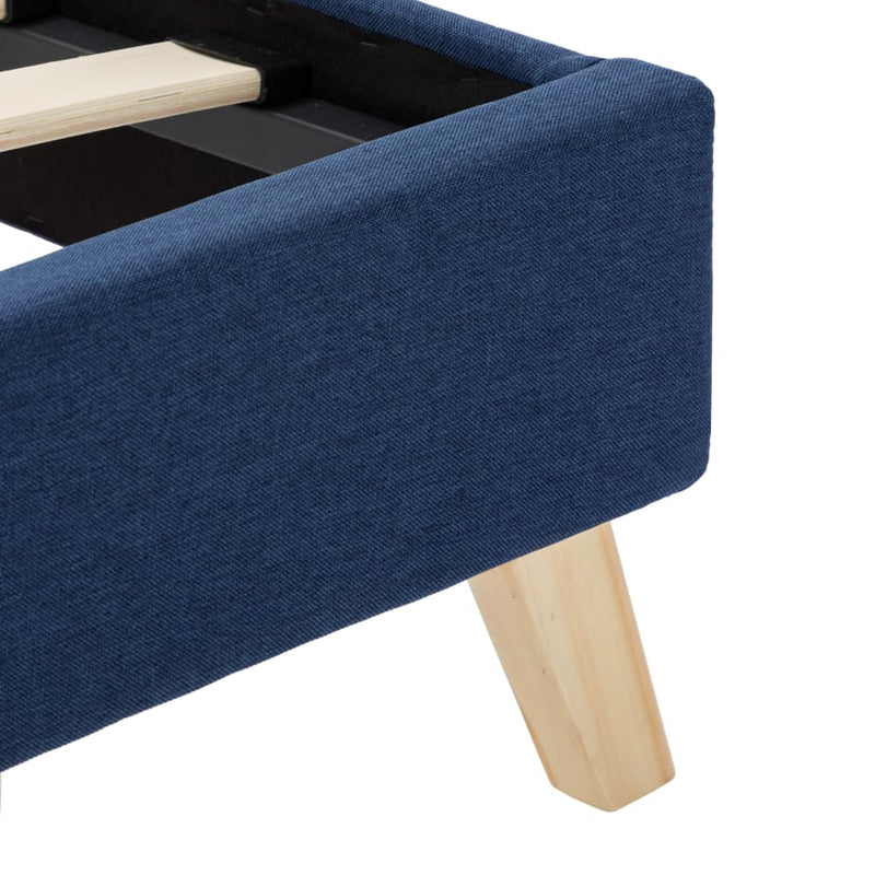 Bed Frame Blue Fabric 183x203 cm