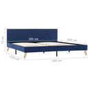 Bed Frame Blue Fabric 183x203 cm