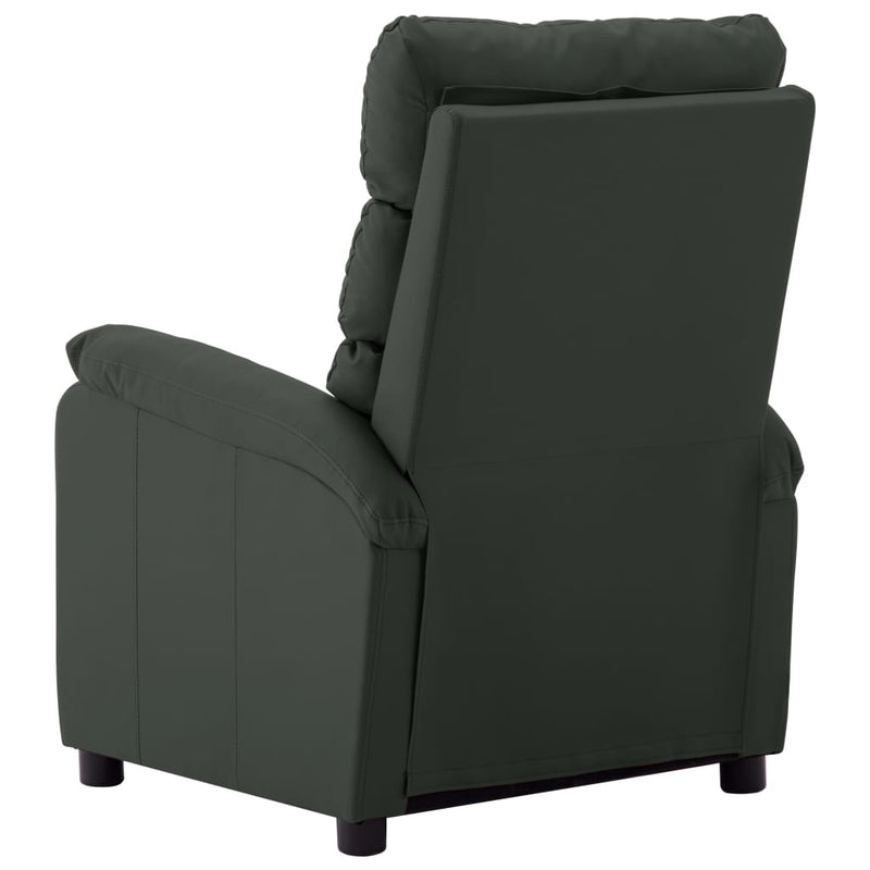 Massage Reclining Chair Grey Faux Leather