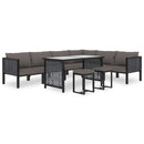 Sectional Sofa with Cushion Poly Rattan Anthracite