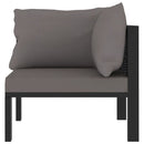 Sectional Corner Sofa with Left Armrest Poly Rattan Anthracite