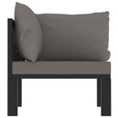 Sectional Corner Sofa with Left Armrest Poly Rattan Anthracite