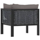 Sectional Corner Sofa with Left Armrest Poly Rattan Anthracite