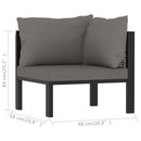 Sectional Corner Sofa with Left Armrest Poly Rattan Anthracite
