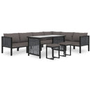 Sectional Corner Sofa with Left Armrest Poly Rattan Anthracite