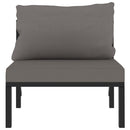 Sectional Middle Sofa with Cushion Poly Rattan Anthracite