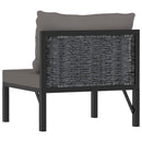 Sectional Middle Sofa with Cushion Poly Rattan Anthracite