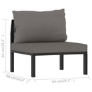 Sectional Middle Sofa with Cushion Poly Rattan Anthracite