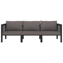 3-Seater Sofa with Cushions Anthracite Poly Rattan