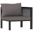 3-Seater Sofa with Cushions Anthracite Poly Rattan