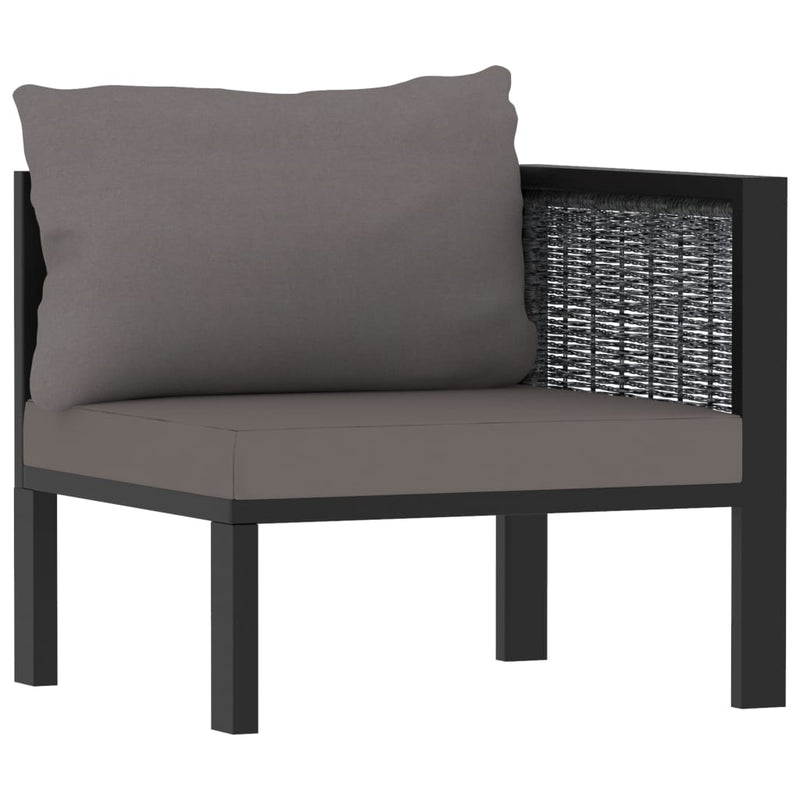 3-Seater Sofa with Cushions Anthracite Poly Rattan