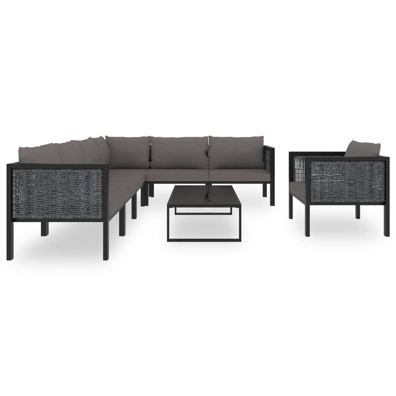 8 Piece Garden Lounge Set with Cushions Poly Rattan Anthracite