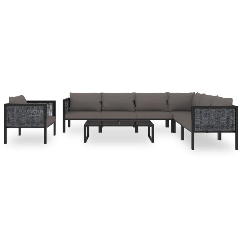 8 Piece Garden Lounge Set with Cushions Poly Rattan Anthracite