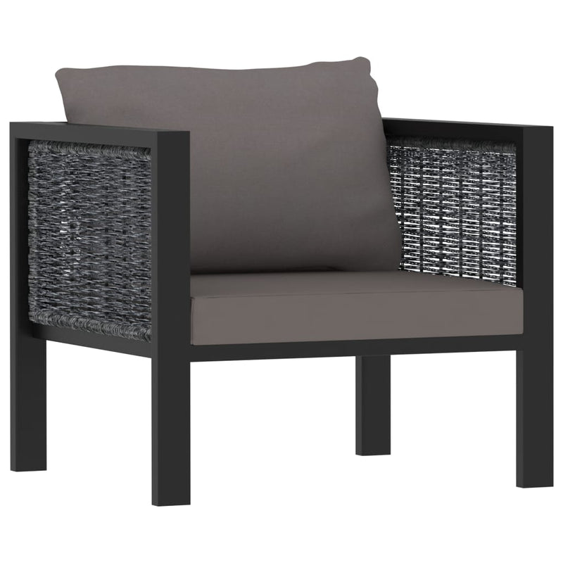 8 Piece Garden Lounge Set with Cushions Poly Rattan Anthracite