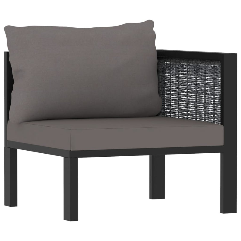 8 Piece Garden Lounge Set with Cushions Poly Rattan Anthracite