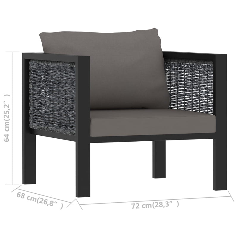 7 Piece Garden Lounge Set with Cushions Poly Rattan Anthracite