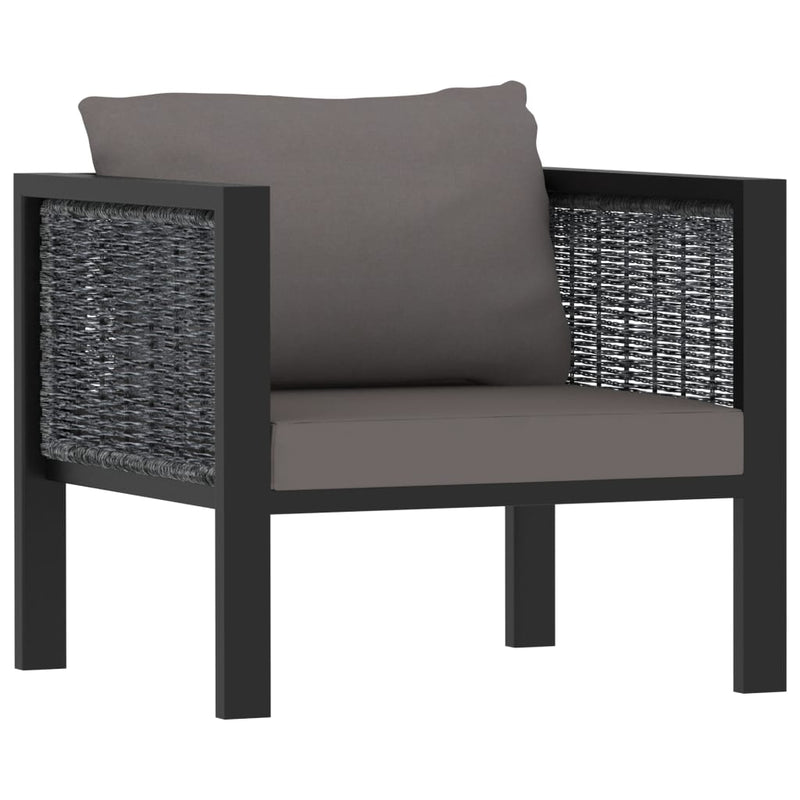 5 Piece Garden Lounge Set with Cushions Poly Rattan Anthracite