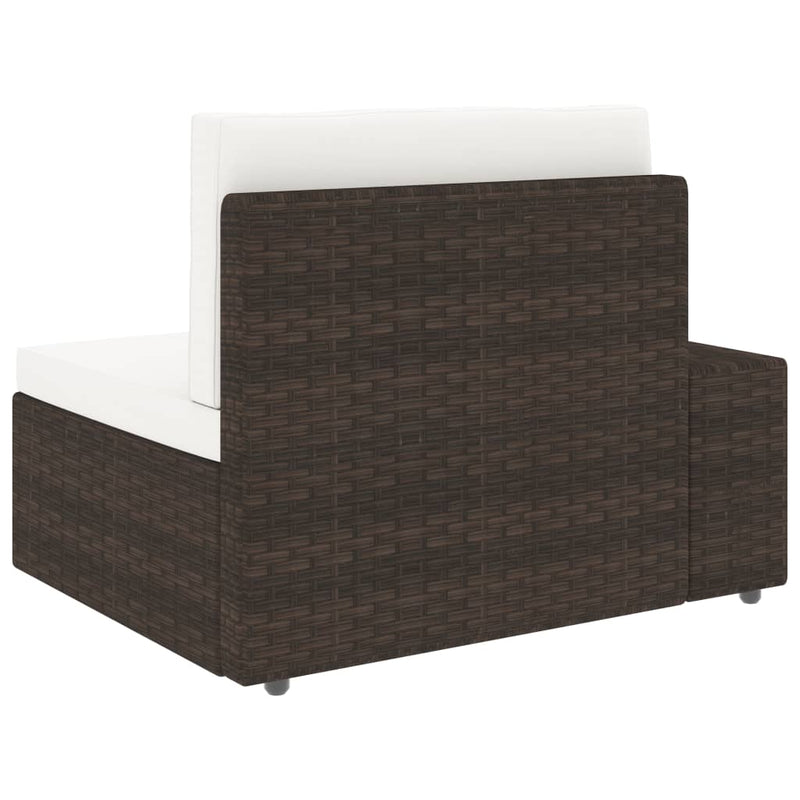 6 Piece Garden Lounge Set Poly Rattan Brown
