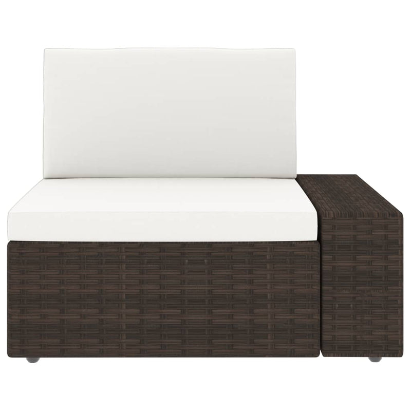 6 Piece Garden Lounge Set Poly Rattan Brown