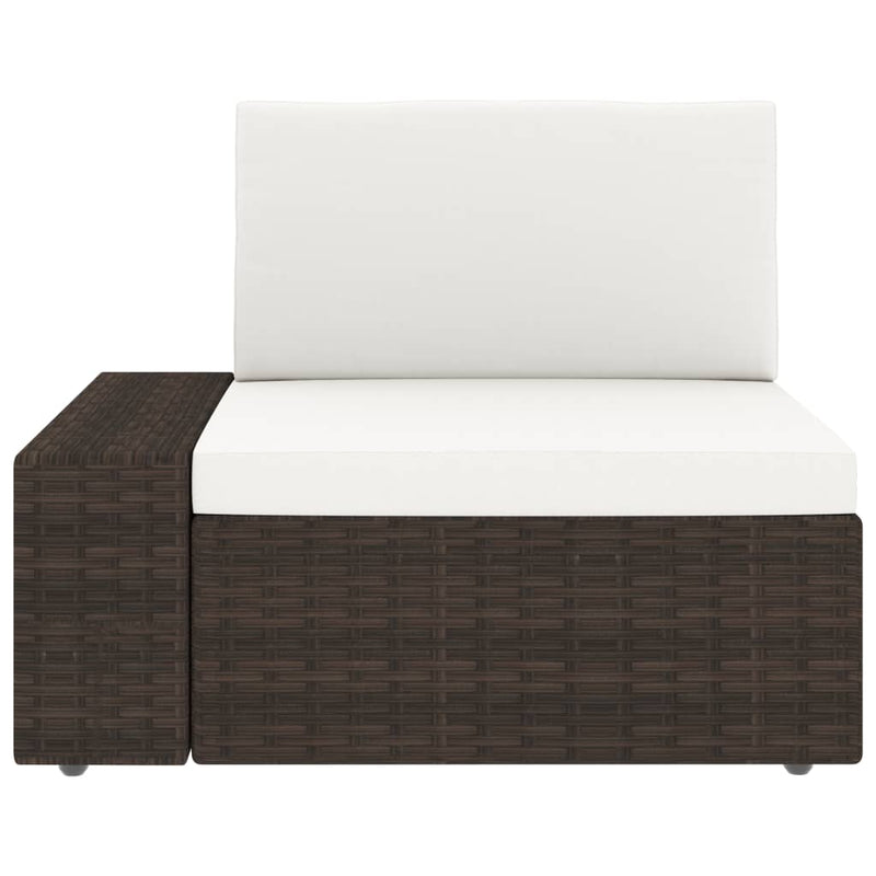 6 Piece Garden Lounge Set Poly Rattan Brown